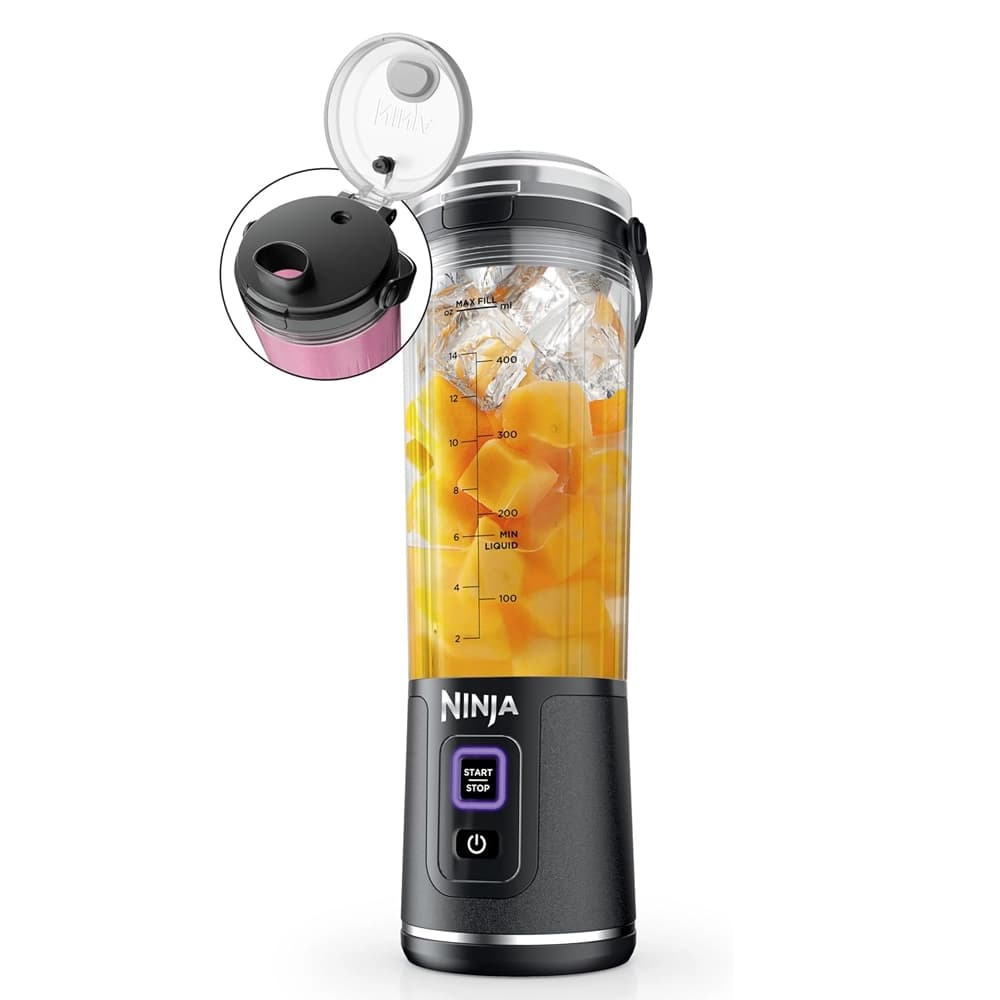  خلاط شخصي محمول لاسلكي من نينجا – أسود داكن – 530 مل