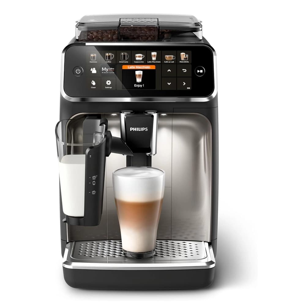 ماكينة قهوة فيليبس 5500 الأوتوماتيكية بالكامل (EP5547/90) - 20 مشروبًا ساخنًا وباردًا مع نظام LatteGo الهادئ