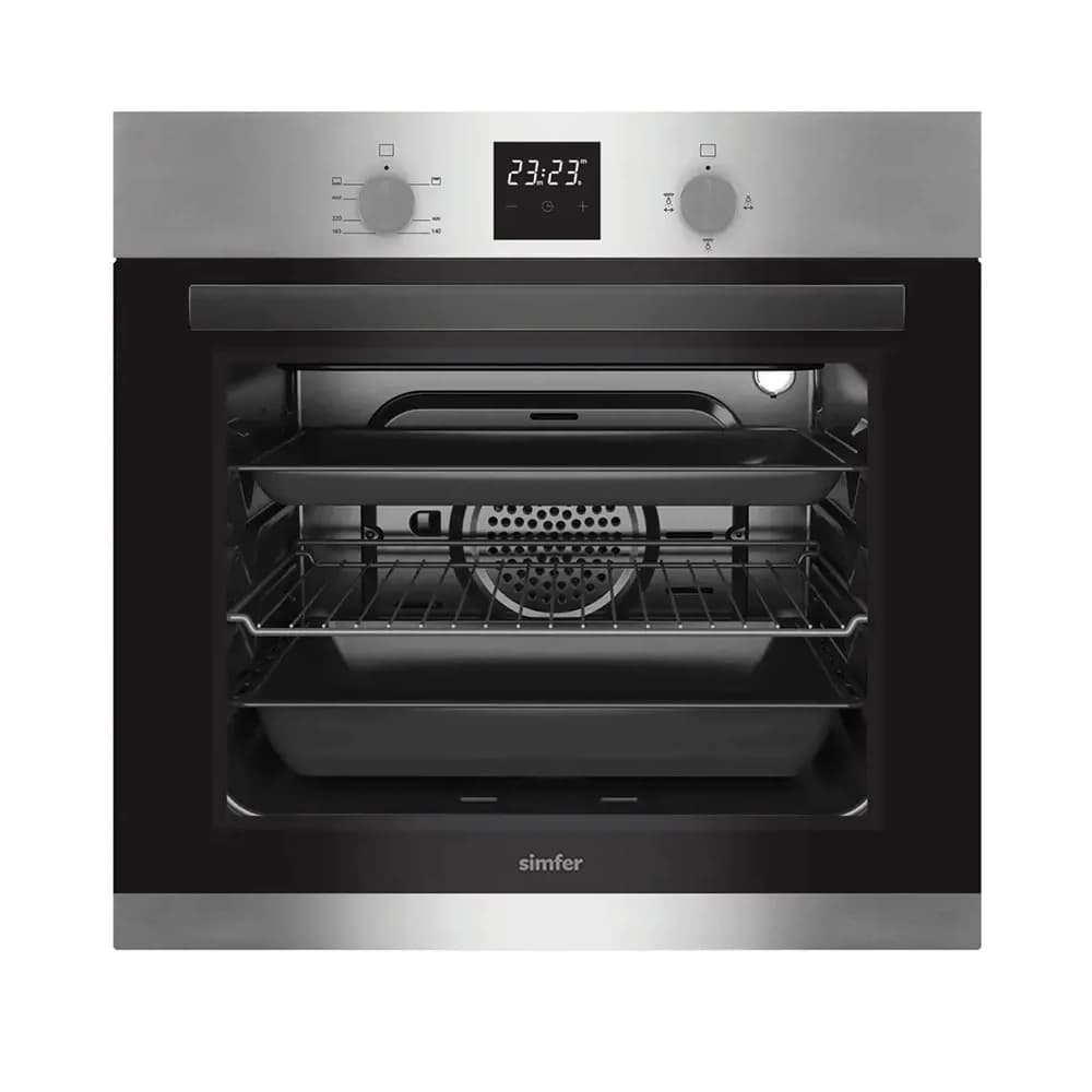 فرن بلت إن 60 سم – ستانلس ستيل، تايمر ديجيتال، إشعال ذاتي، أمان كامل