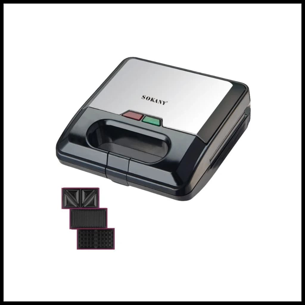 ماكينة صنع الساندويتشات سوكاني 3×1 – 4 شرائح – 750 واط | Sokany KJ-303