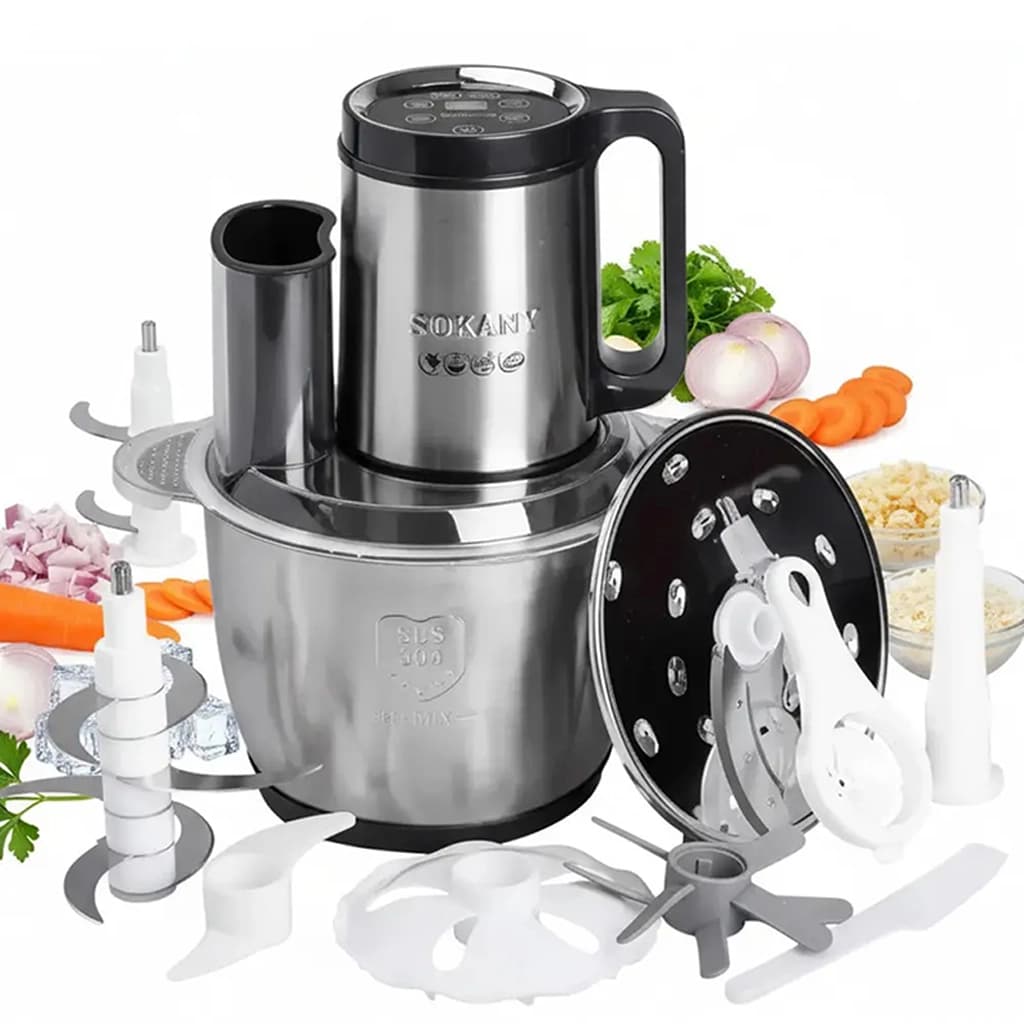 كبه سوكاني 6 في 1 مع مفرمة لحم ومبشرة – 800 واط - 5.5 لتر