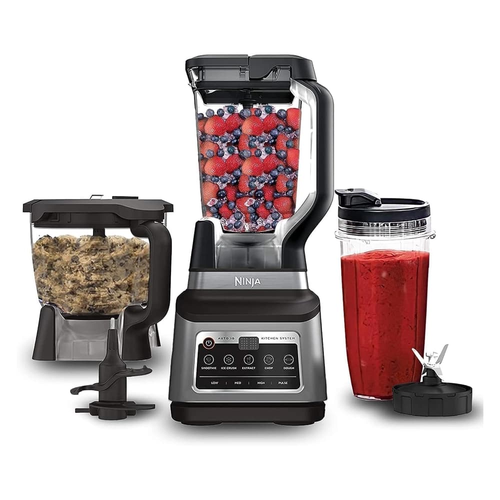 محضر طعام نينجا 3 في 1 بروفيشنال بلس 1200 واط بتقنية Auto-iQ – أسود/فضي